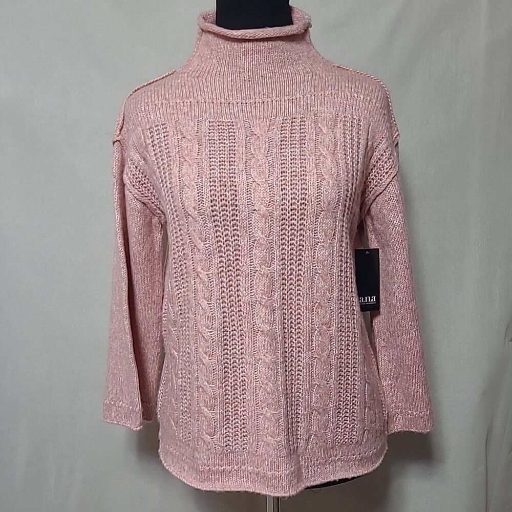 A.N.A A New Approach Cable Knit Sweater Women's XS Long Sleeve Mock Neck